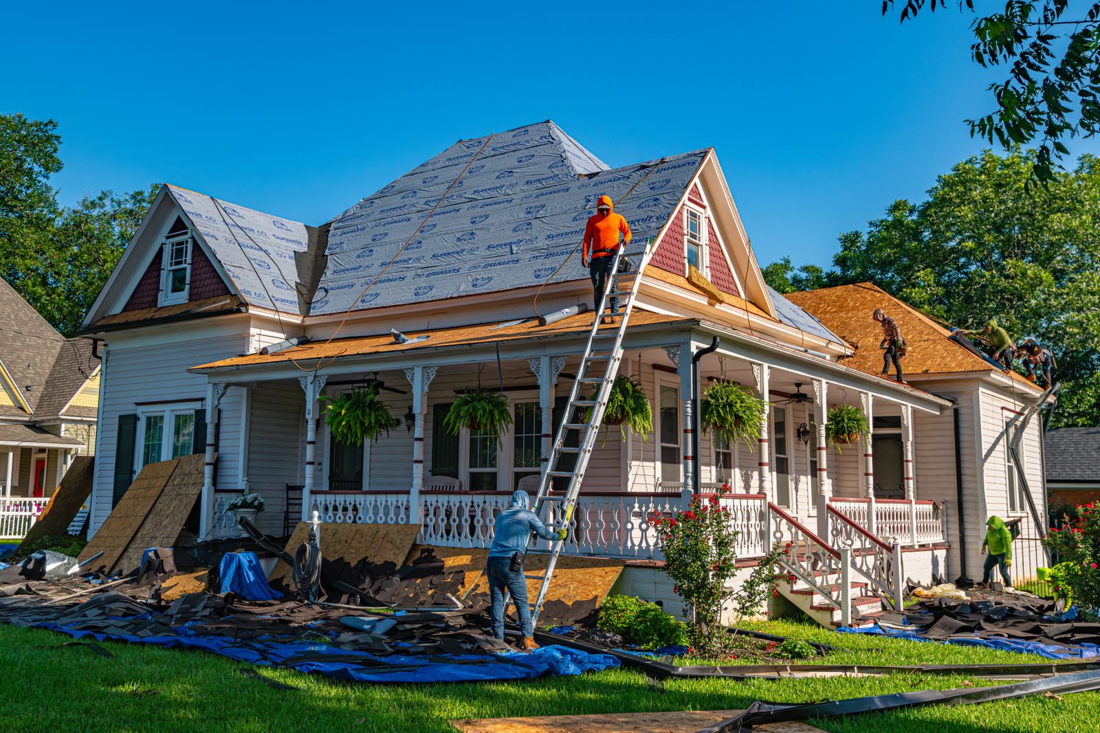 Détail d’un habillage de toiture